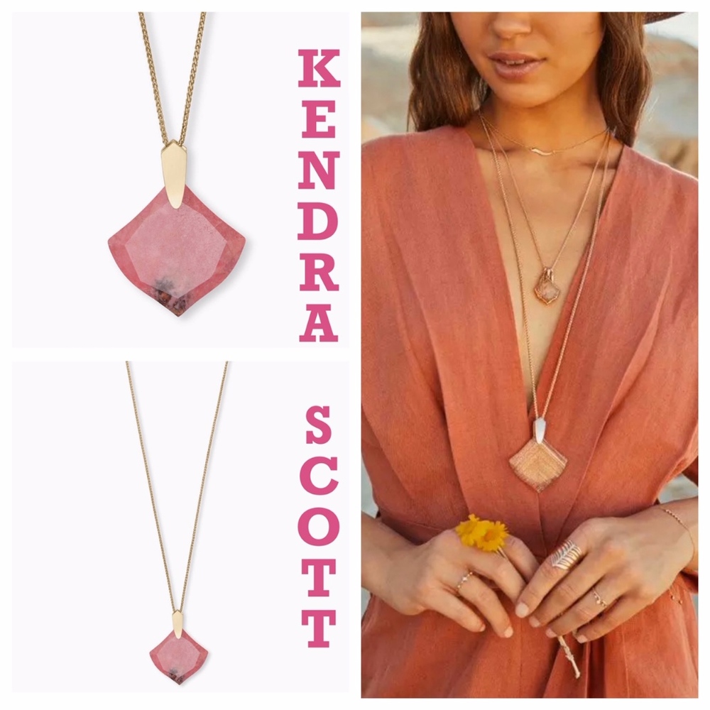 KENDRA SCOTT AISLINN GOLD NECKLACE in RHODONITE